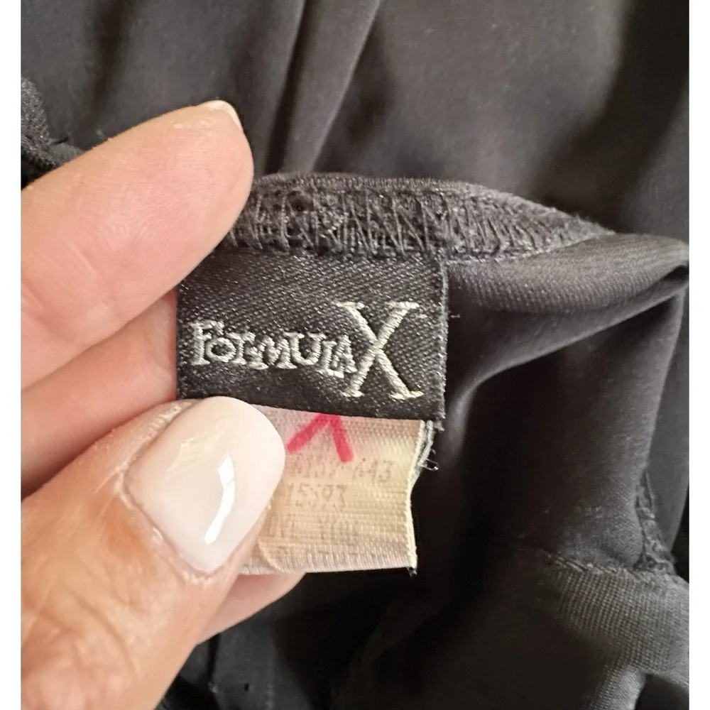 Vtg 90s Formula X‎ Black Backless Mini Dress Tie Back Sexy Clubwear Y2K Grunge